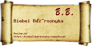 Biebel Bársonyka névjegykártya
